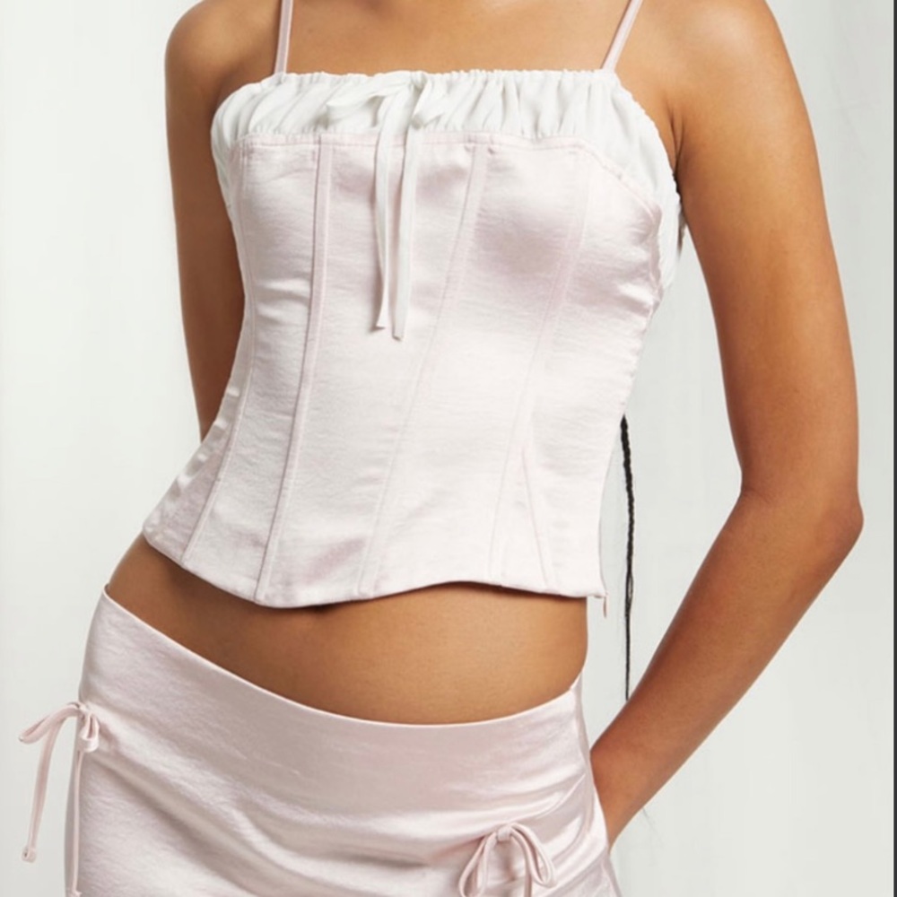 Pink Satin Corset Top